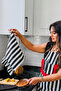Stripe Linen Frilly Dishcloth - 3