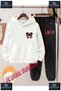 Children's Unisex'Girl Gzlk Leopard Dsn Sol Ust' Custom Printed Hooded Tracksuit Set