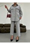 Women's Denim Fabric Shirt with Stone Detail on the Front - 8