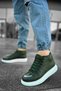 Ch267 Roma Mirror Men's Sports Casual Lace-Up Leather Boots Cbt - Khaki