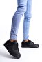 Slw151 boost lace-up leather suede men's daily sneaker shoe csst - black - 2