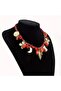 Retro Geometric Red Resin Necklace - 8