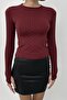Stone Detailed Finger-Looped Long Sleeve Stretchy Modal Women's Blouse - 4