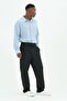 Double Pleated Long Loose Leg High Waist Baggy Black Pants Men - 4