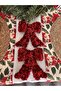 2-Pack Red Glitter Ribbon Bow Mini 12-15 cm Christmas New Year Christmas Decor Christmas - 2