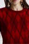 Diamond Patterned Raised Women's Knitwear Sweater - 6