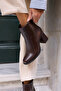 Lola Women's Brown Thick Heel Booties - 6