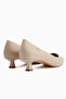 Wera Beige Short Heeled Shoes Women's Stiletto - 5