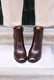 Lola Women's Brown Thick Heel Booties - 8