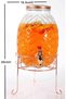 Glass Beverage Dispenser, with Tap, Glass lid and metal Stand (4 Liters) - 4