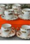 6 Person Relief Pattern Gilt Porcelain Cup Set (Aym1604)