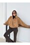 Suede Zippered Off-Shoulder Bomber Jacket - 2