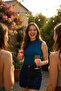 بلوزة نسائية أساسية بدون أكمام ذات ياقة دائرية باللون الأزرق