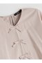 Lcw Kids Brown V-Neck Bow Detail Girls Blouse