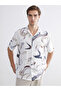 Regular Fit Short Sleeve Patterned Viscose Men's Shirt