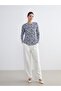 Crew Neck Patterned Blouse - 3