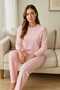 Women's Pajama Set Pink Striped