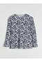 Crew Neck Patterned Blouse - 6