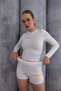 Women's Ecru T-Shirt Shorts Set Msc053 - 5