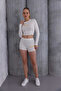 Women's Ecru Short T-Shirt Shorts Set Msc056 - 2