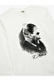 Cotton Long Sleeve Crew Neck Ataturk Printed T-Shirt - 3