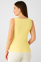 Yellow Knitwear High Quality Thick Strap Sleeveless Blouse Ribbed Stretchy Soft Slim Square Neck - 3