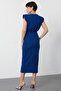 Double-Breasted Collar Stone Detailed Skirt Wrapped Midi Dress - 4