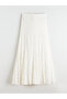 Ecru Openwork Crochet Skirt with Elastic Waist - 5