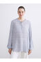 New Season Tie Neck Patterned Blouse