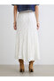 Ecru Openwork Crochet Skirt with Elastic Waist - 4