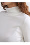 Ecru Turtleneck Women's Knitwear Sweater - 4