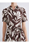 Özmarka New Season Patterned Belted Shirt Dress - 4
