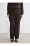 Brown Slim Fit Flared Leg Women's Trousers - 8