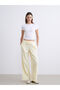 Elastic Waist Textured Muslin Women's Trousers