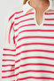 Polo Neck Striped Knitwear Sweater Lus0164 Pink Bone - 4