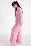 Pink Sequined Butterfly Embroidered Wide Leg Girls' Tracksuit Set 22734 - 6