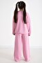 Pink Sequined Butterfly Embroidered Wide Leg Girls' Tracksuit Set 22734 - 7
