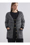 Black V-Neck Patterned Women's Knitwear Cardigan - 3