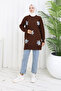 Floral Knitwear Tunic S3010 Brown