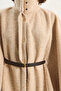 Women's Mink Boucle Fabric Araboy Belted Cashmere Poncho 8014 60284101 - 5