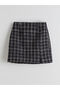 Vizyon New Season Zippered Waist Plaid A-Line Mini Tweed Skirt - 7