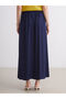 Mg Trend'En Navy Blue Elastic Waist A-Line Skirt - 5