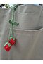 Aqua Green, Amigurumi Strawberry Accessory Canvas Bag with Pocket - 2
