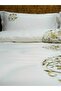 طقم غطاء لحاف مزدوج أبيض من القطن المطرز بنمط خاص 230X200 - 4