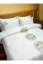 طقم غطاء لحاف مزدوج أبيض من القطن المطرز بنمط خاص 230X200 - 3