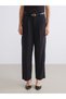 Alita City Lcw Vision Black Belted Carrot Cut Women's Pleated Pants with a Difference - 3