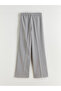 Wide Leg Women's Trousers with Elastic Waist - 6