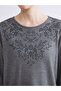 Crew Neck Floral Embroidered Blouse (W5) - 3
