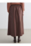 Poplin Pleated Skirt with Elastic Waist - 5