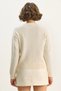 Women's Cream Crew Neck Sequin Detailed Gilded Knitwear Sweater 4946 60283585 - 7